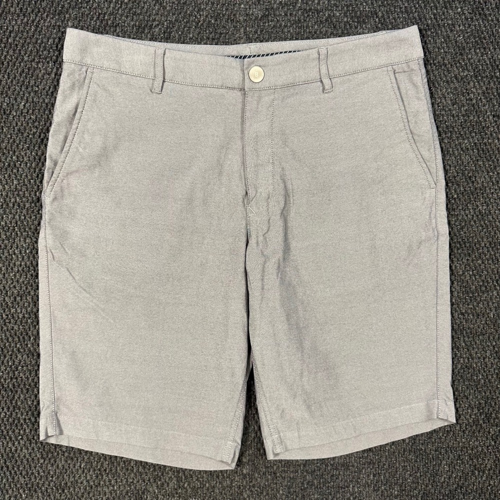 Bonobos Performance Golf Shorts Men 34 Gray 10 Inch Inseam Flat Front